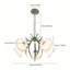 Lustre 5 lumières semi-encastré moderne - hauteur réglable (0 à 15,75 po), finition métallique verte, compatible avec les ampoules E26 (ampoules non incluses), îlot de cuisine câblé pour salle à manger