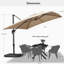 Parasol en porte-à-faux rectangulaire beige avec base en croix 11 pi x 9 pi Yatra-964021588