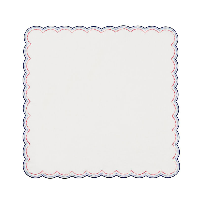 Lune Napkin, White/Red/Blue