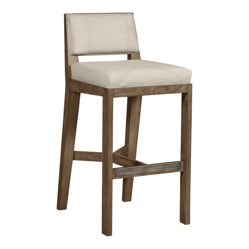 Scoville By Thom Filicia Upholstered Counter Stool with Solid Wood Frame, Hampton, Nadia Steam