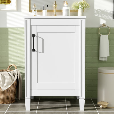 20" Single Bathroom Vanity With Ceramic Sink
