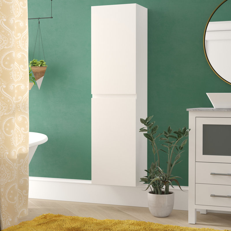 Divontae Linen Cabinet, Gloss White, Left