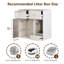 Enceinte de litière pour chat blanc Tilesha, meuble de litière d'intérieur caché 37,4 po avec porte en verre et tiroirs, table de bout avec salle de bain moderne pour chat