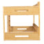 Lit superposé grand sur grand avec tablettes de rangement et ports USB, couleur bois-131561957
