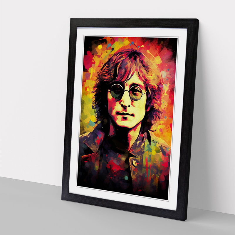 John Lennon Digital - Framed Print, Black Framed, 64cm H x 46cm W x 2cm D