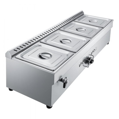 Commercial Propane Steam Table 4-Pan Outdoor Food Warmer Stainless Steel
