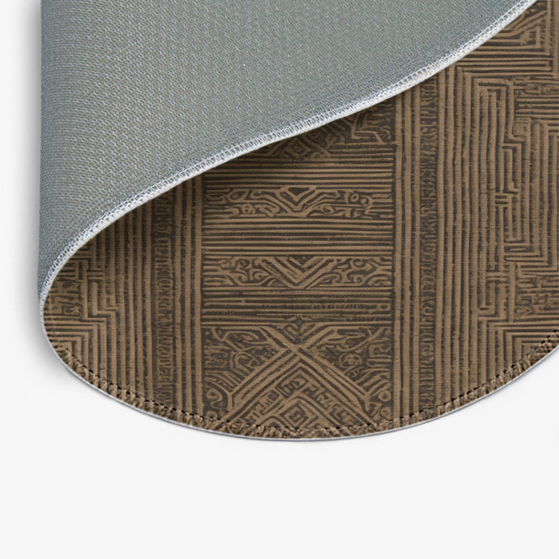 ArtDeco Brown Indoor and Outdoor Area Rug, Round 5'