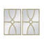 Ensemble de 2 - Miroirs rectangulaires blancs sculptés 16x23,5 "avec motifs courbés