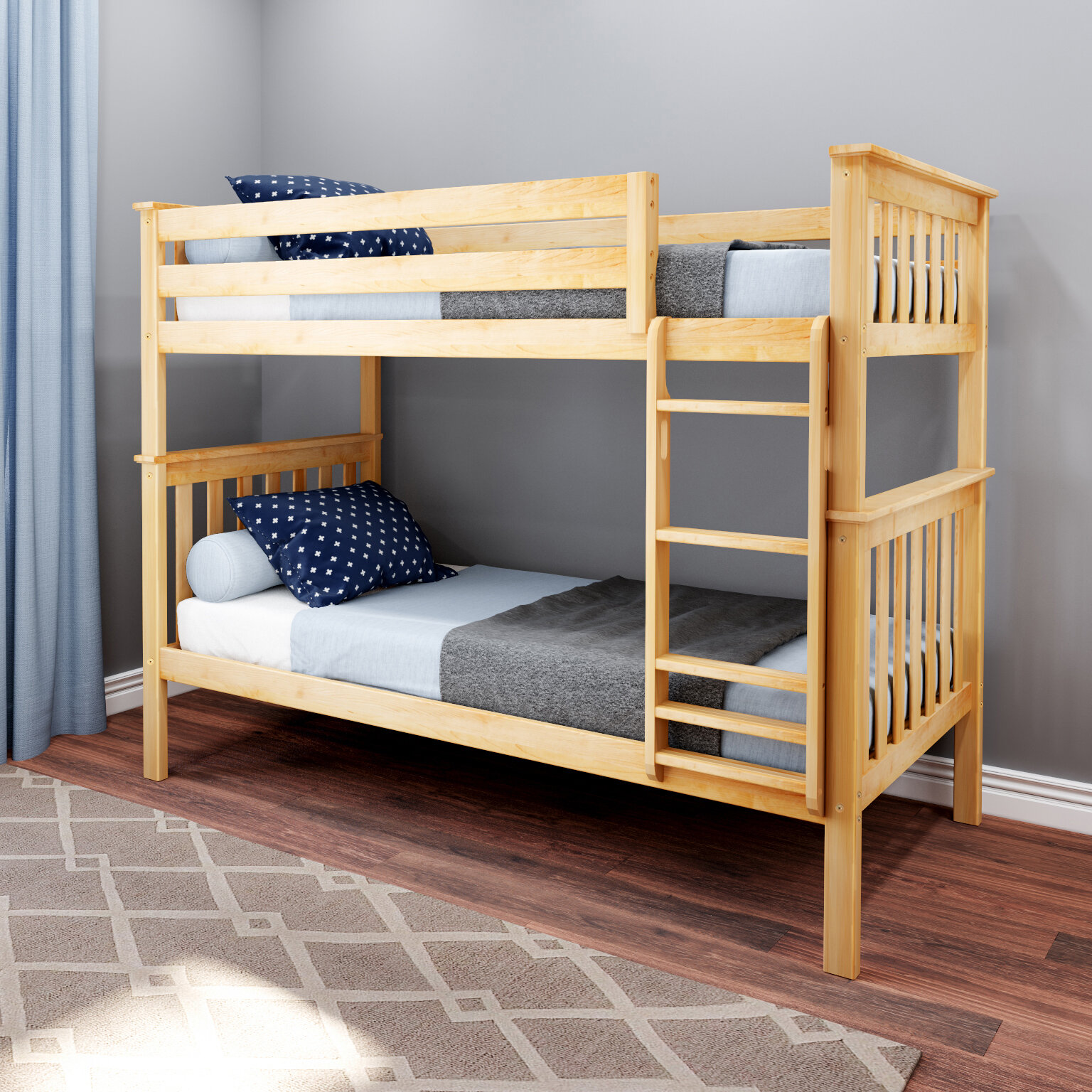 Harriet Bee Joleen Twin Over Twin Solid Wood Standard Bunk Bed by ...