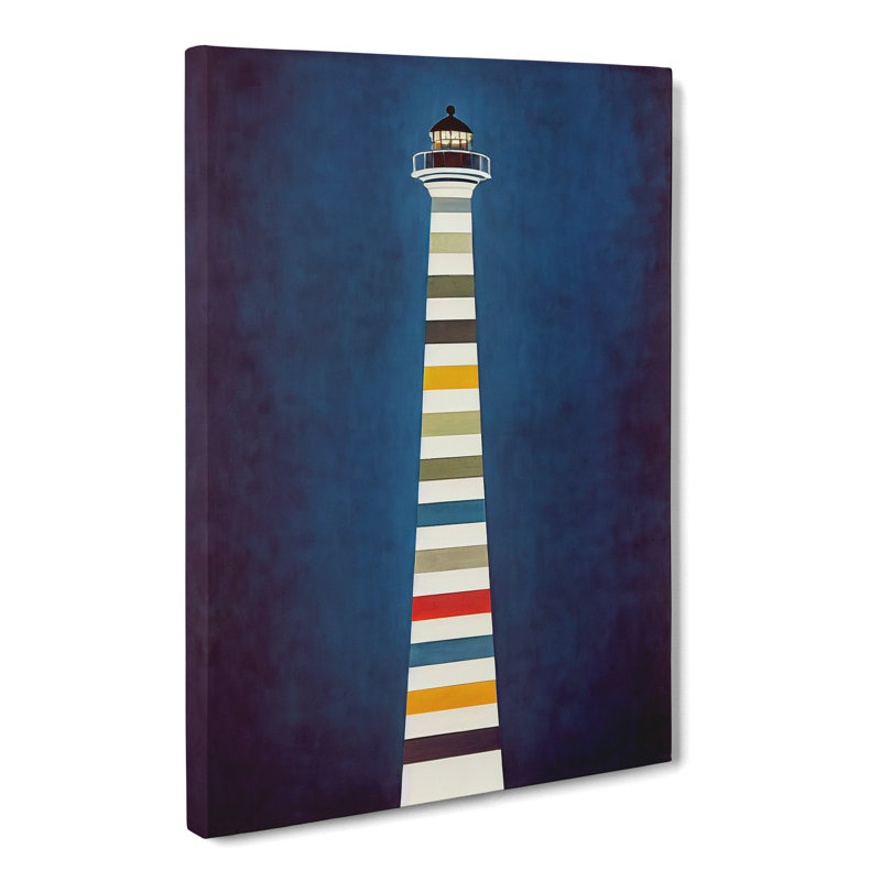 Lighthouse Strip Abstract - Wrapped Canvas, 60cm H x 40cm W x 3cm D