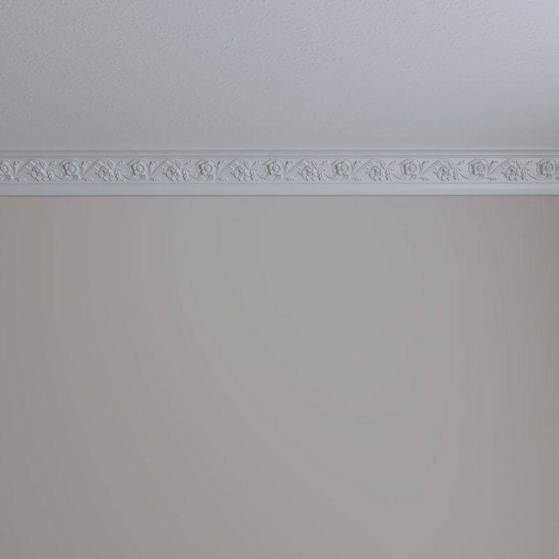 3 1/8"H x 2 1/8"P x 3 3/4"F x 94 1/2"L Floral Crown Moulding