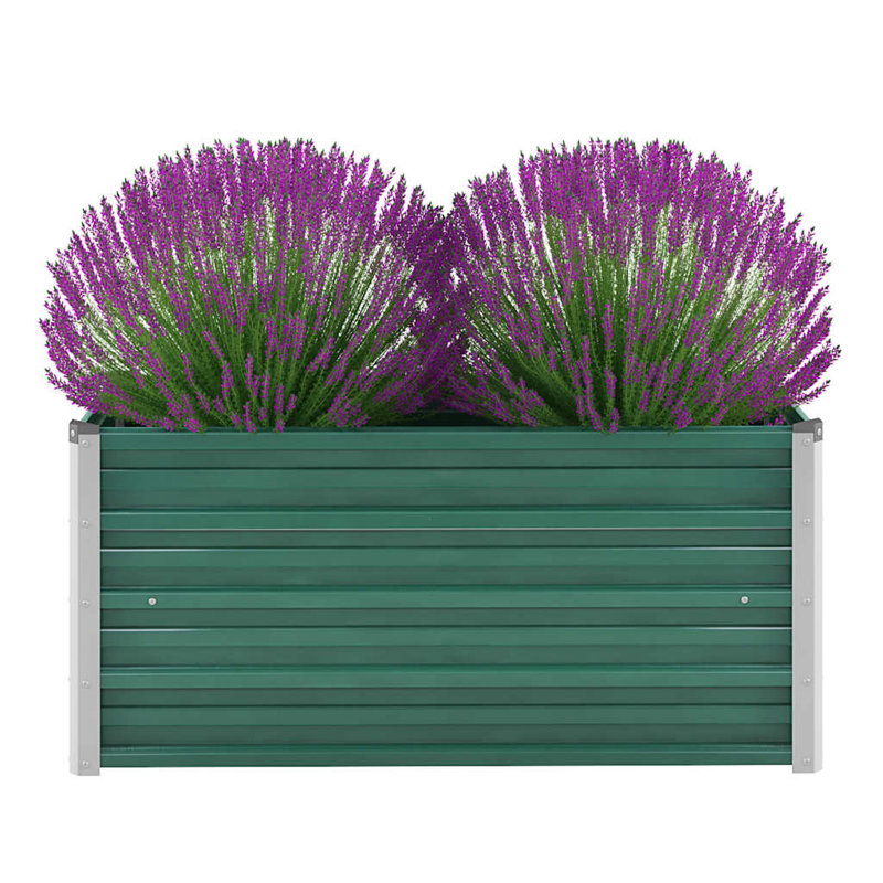 Metal Planter Box, 45cm H x 160cm W x 40cm D, Green