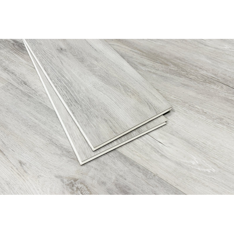 Planche de vinyle de luxe SPC 7 po x 60 po x 6 mm, Argent lucide