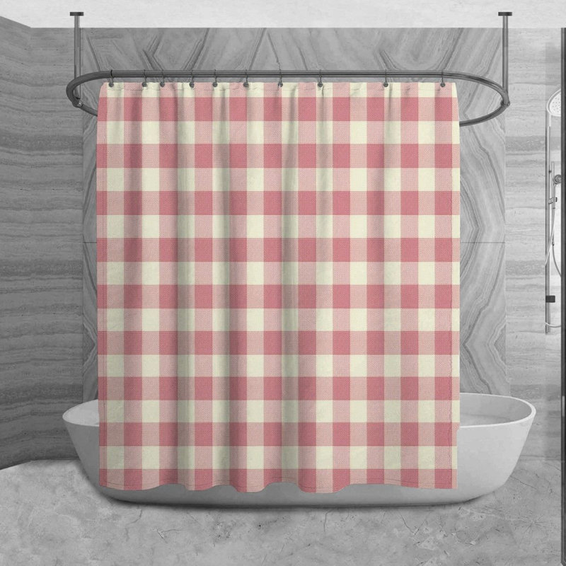 Rideau de douche en vichy Sarnie, L 73 po x l 70 po