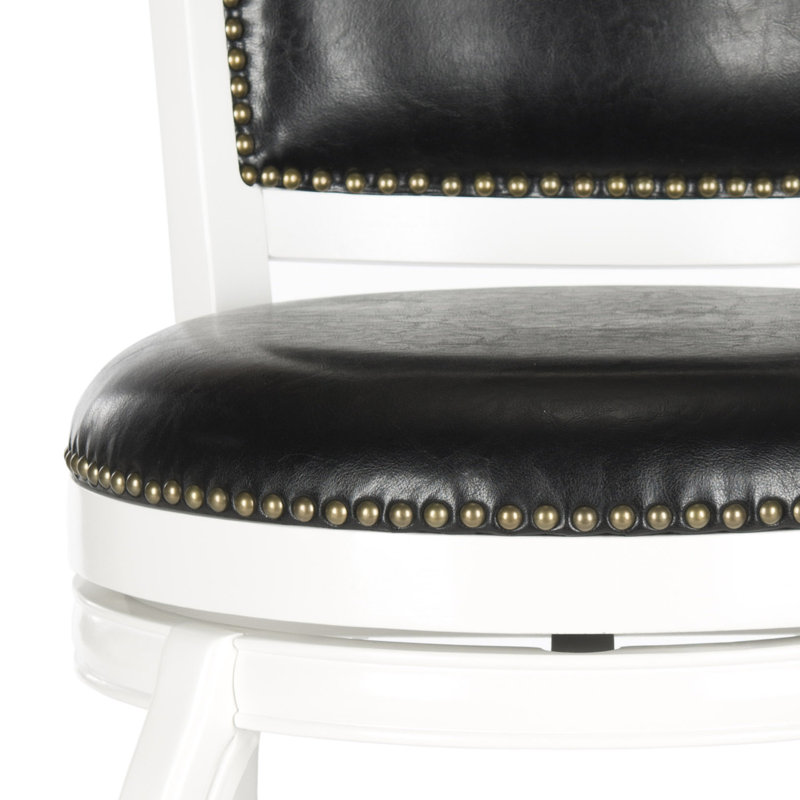 Tabouret de bar pivotant 29 po Brockway, Noir, Blanc