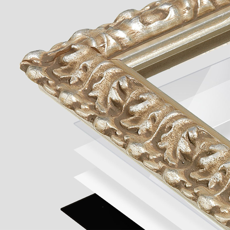 Cadre mural Frametolia Golden Age - largeur 1-1 / 2 po - sans passe-partout, 18 po x 24 po, Argent argent