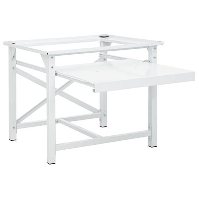 Lavabo piédestal avec tablette coulissante blanc