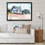 Maison et bateau sur une plage - Peinture sur toile-67386856-67386857