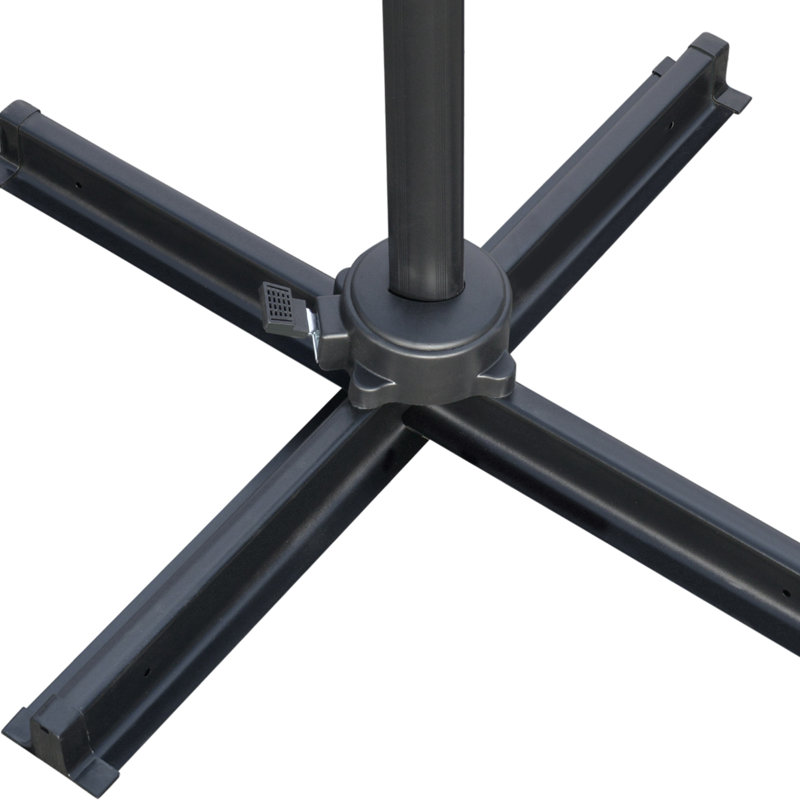 Parasol de patio en porte-à-faux avec base, manivelle, rotation à 360 °