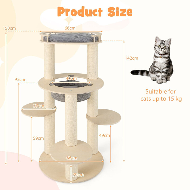 Turin 59.06cm H Cat Tree