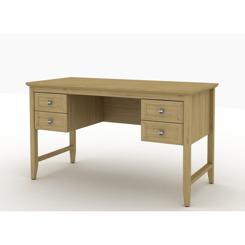 Bureau d'écriture rectangulaire avec armoires de rangement 51,97 "Ashantis , Chêne Montana