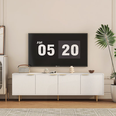 Modern TV Stand Fluted 68"