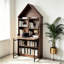 Bureau d'artisanat pliant avec tablettes de rangement, bureau convertible dissimulé en bibliothèque, bureau pliable avec rangement, bureau de disparition pour petits espaces, table de bricolage multifonctionnelle, bureau de coiffeuse