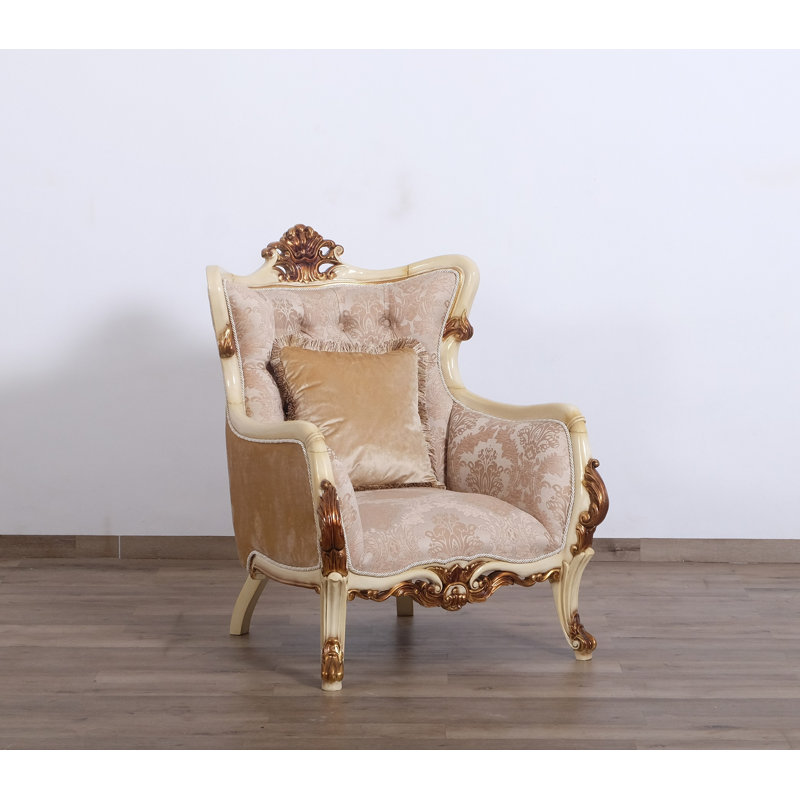 Veronica Armchair, Light Brown/Off White