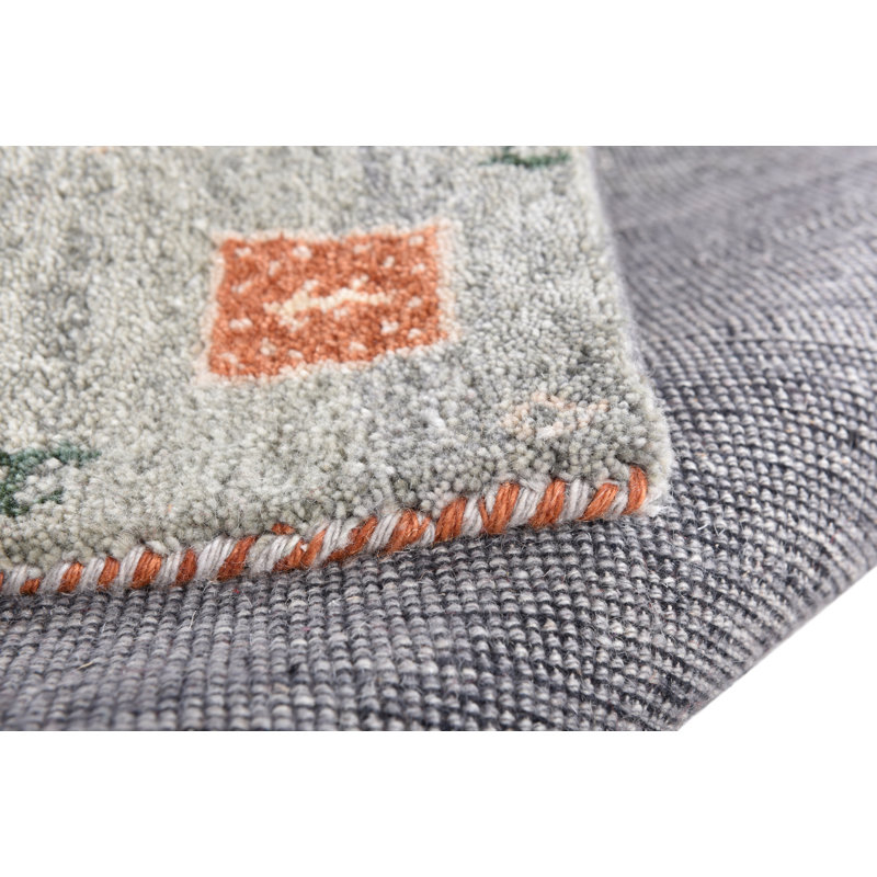 Hand Hooked Wool Grey Indoor Rug, Rectangular 250 x 350cm