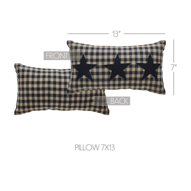 Housse et insert de coussin rectangulaire en coton noir