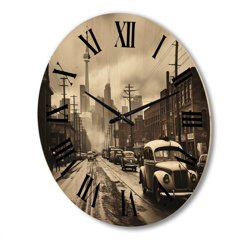 Horloge murale en bois massif Novello, Très grand