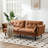 75.6" Convertible Faux Leather Futon Sofa Bed With Adjustable Armrests & Backrest For Living Room, Bedroom-380472840