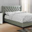 Ensemble de lit double 1pc Ensemble de lit capitonné en similicuir argenté capitonné