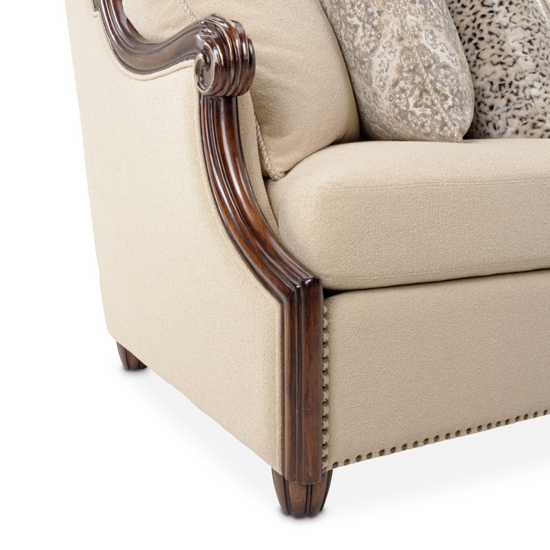 Chamberi Toast Boucle 4-Piece Sectional Sofa with Nailhead Trim