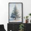 «Christmas Tree Snowy Winter Pine Tree Antique Blue Holiday Decor», reproduction d'art sur toile encadrée-107117856-107117857