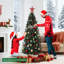 Arbre de Noël artificiel à charnière de 6 pi avec 566 pointes de branches et support en métal pour la décoration des fêtes à domicile