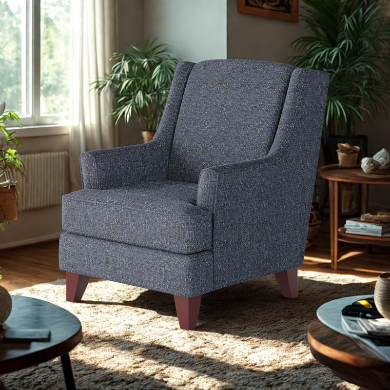 Fauteuil à oreilles l 32 po Venton, Polyester bleu marine Sugarshack