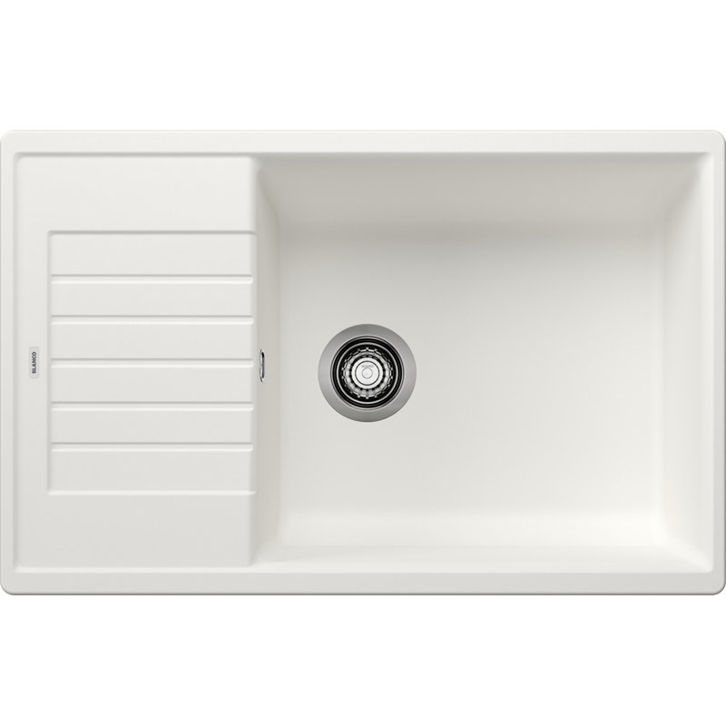 Zia Single Bowl Inset Kitchen Sink, White