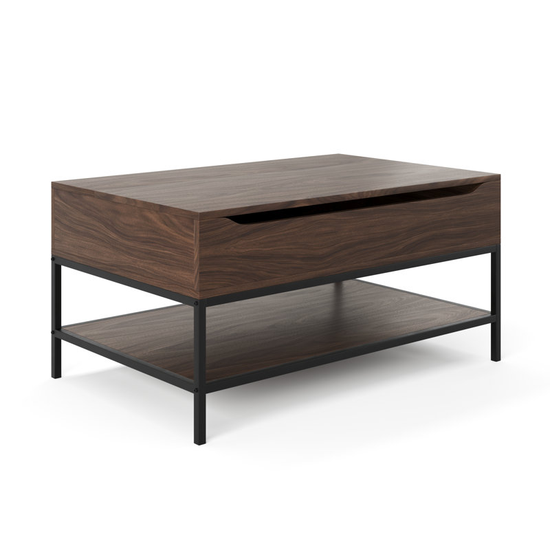 Table basse à plateau relevable avec rangement