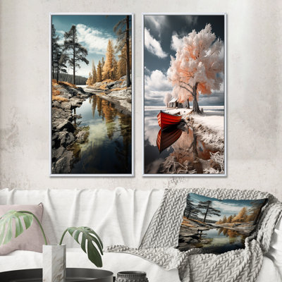 «Suède rivière Serenity», 2 pièces sur toile
