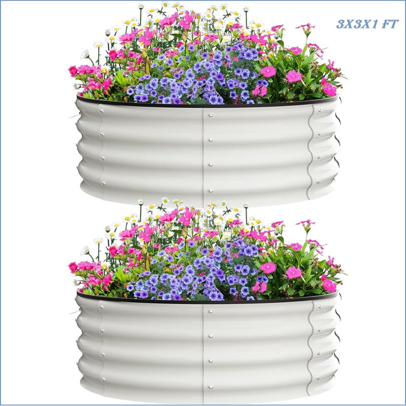 Planter, Beige, 30.5cm H x 91.4cm W x 91.4cm D
