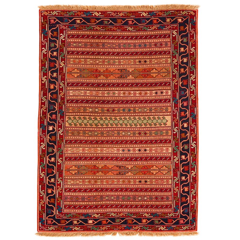 Tapis multicolore en laine nouvel âge 3 pi 4 po x 4 pi 10 po One-of-a-Kind