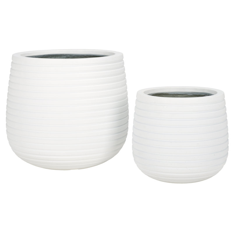 Handmade Concrete Pot Planter, White
