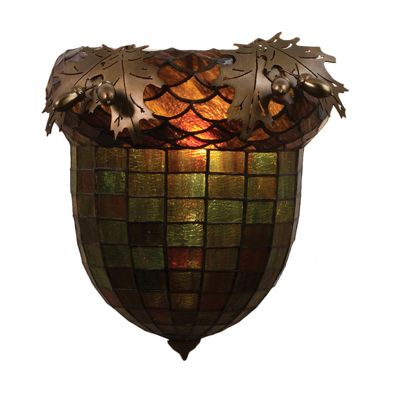 Flush Mounted Sconce, Green/Brown