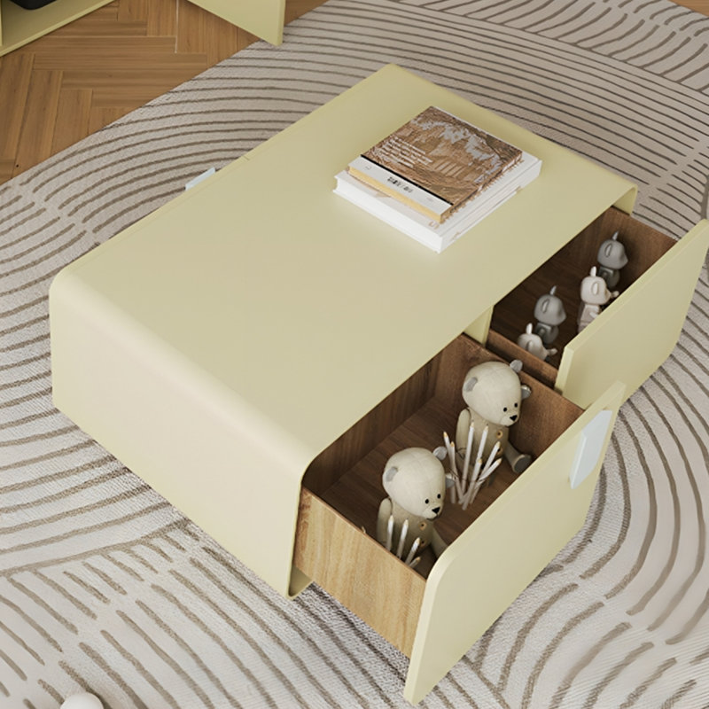 Table basse moderne de style moderne, H 15,75 po x L 47,24 po x l 27,56 po, Yellow 