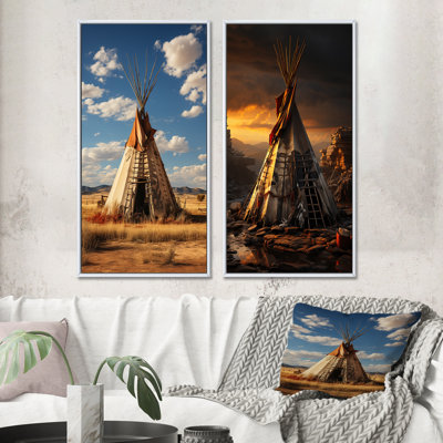 «Whispering Winds Beige Coral Native» - 2 pièces