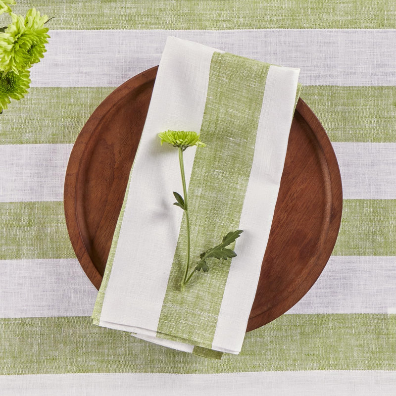 Cabana Stripe - 100% Pure Linen Dinner Napkins