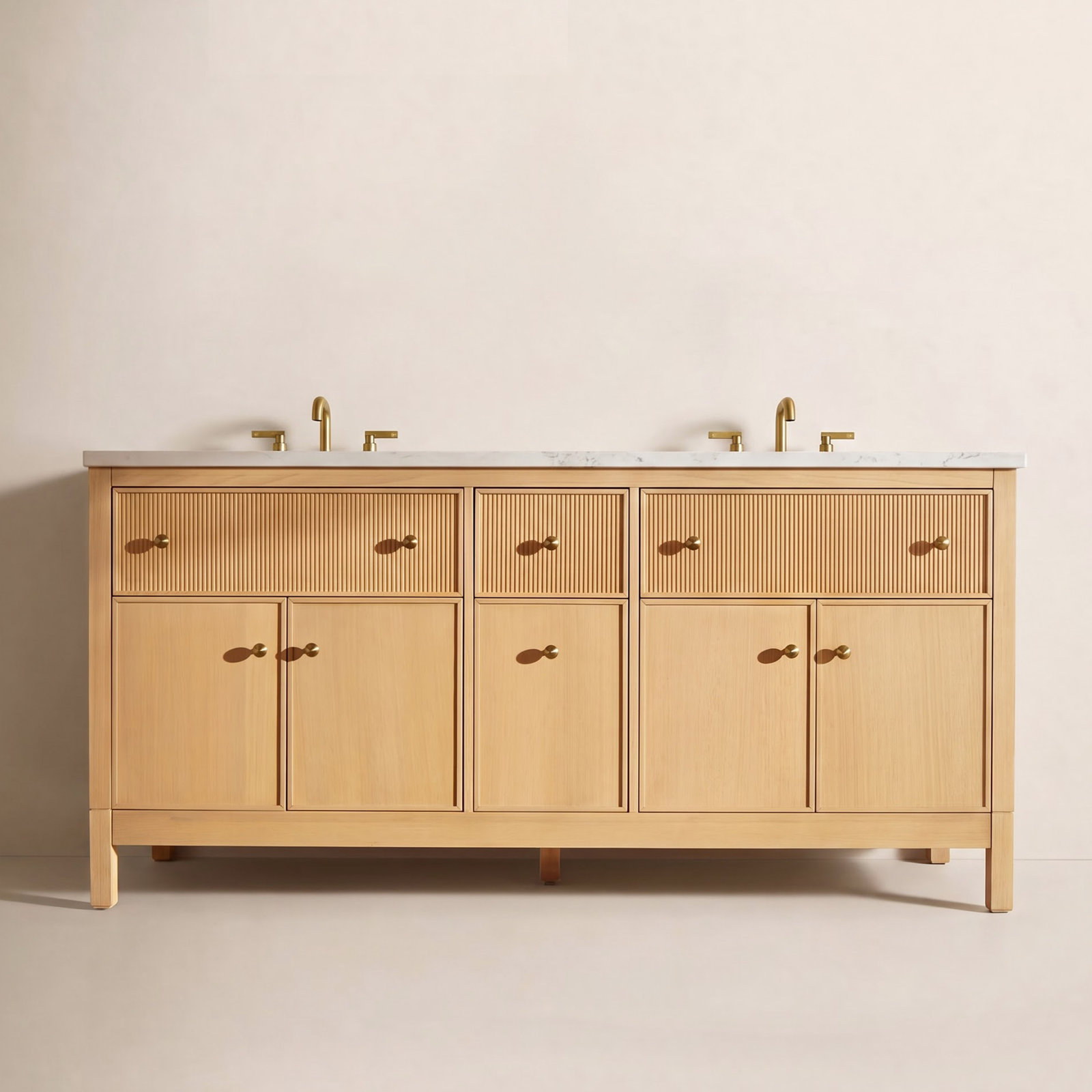 Malin 31" Single Bathroom Vanity, 39.68'' H X 72'' W X 22.43'' D, Oak, Brass
