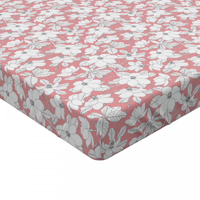 Microfiber Floral Fitted Sheet, Queen Fitted Sheet