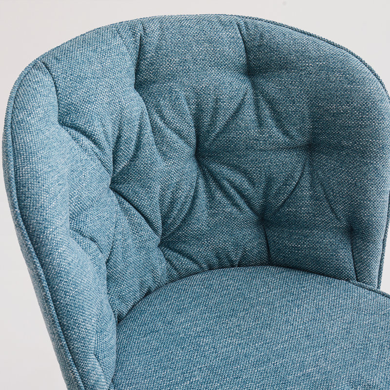  Mathena Soft Frabic Upholstered Dining Chair, Blue